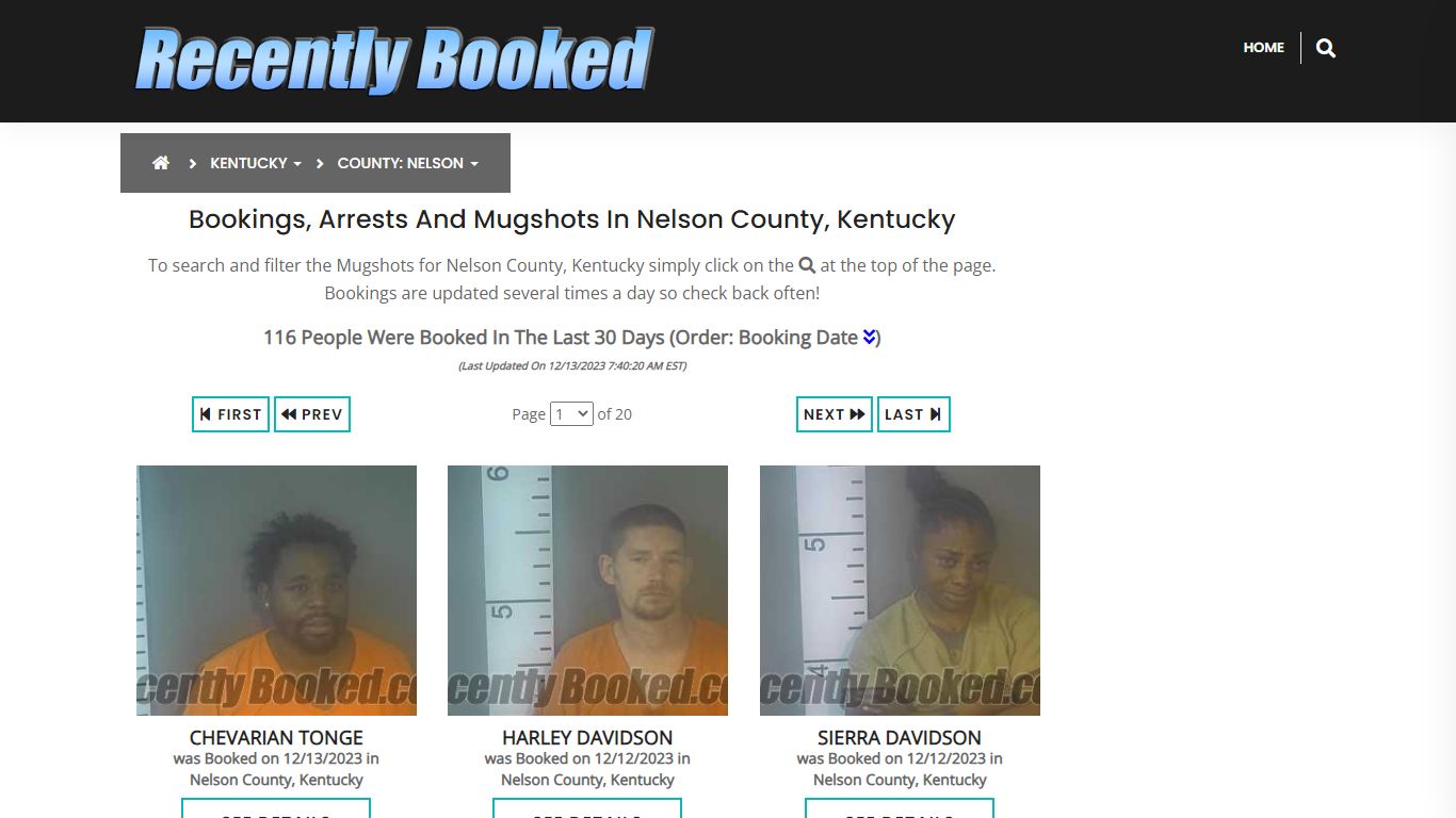 Bookings, Arrests and Mugshots in Nelson County, Kentucky - Recently Booked